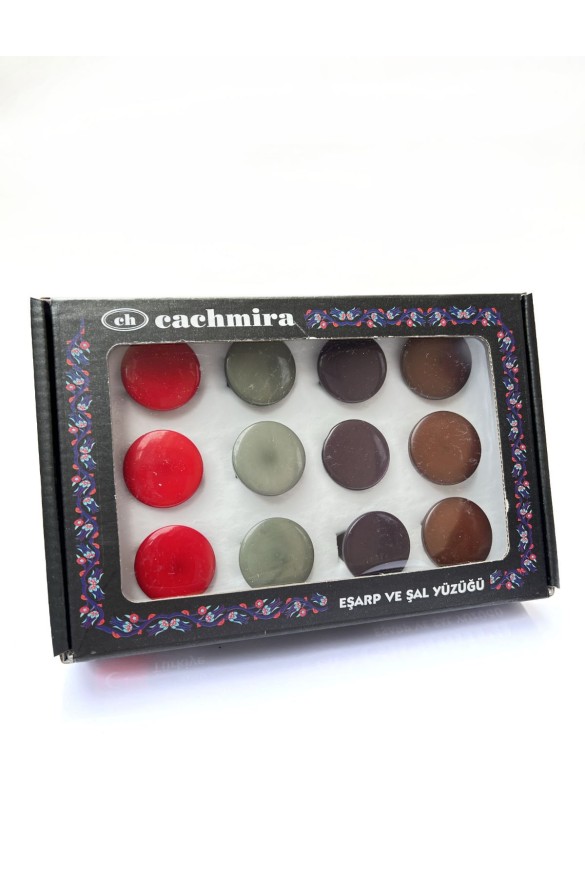 Cachmira Eşarp Yüzüğü 12'li Paket